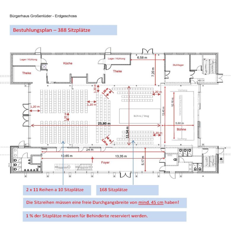 Lüderhaus Großenlüder - Sitzplan nur Stühle