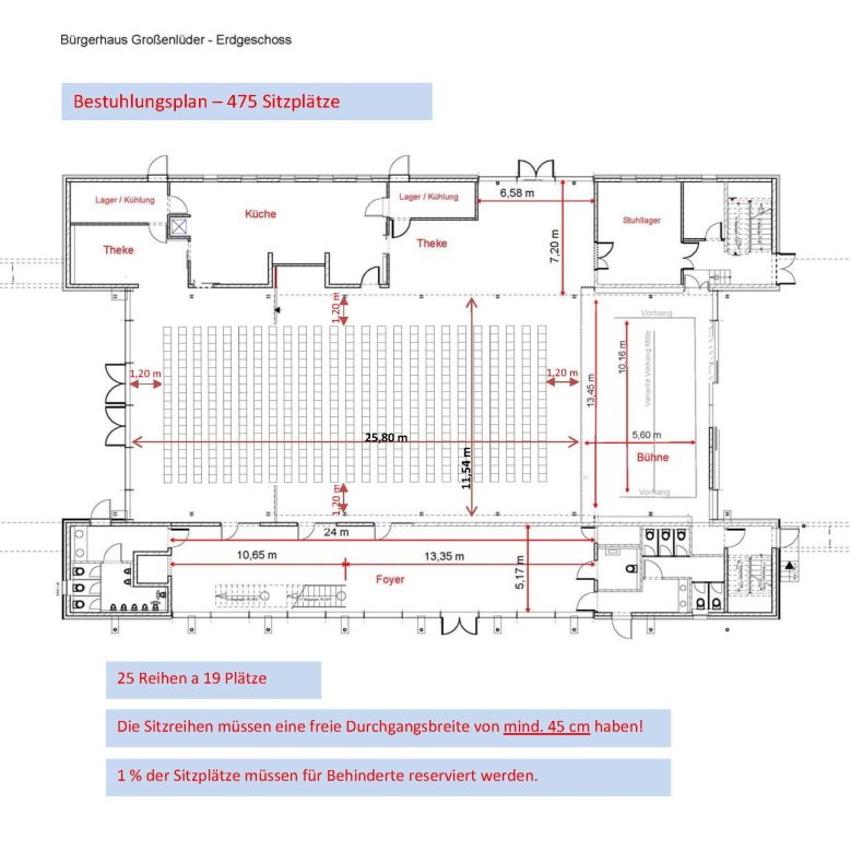 Lüderhaus Großenlüder - Bestuhlungsplan