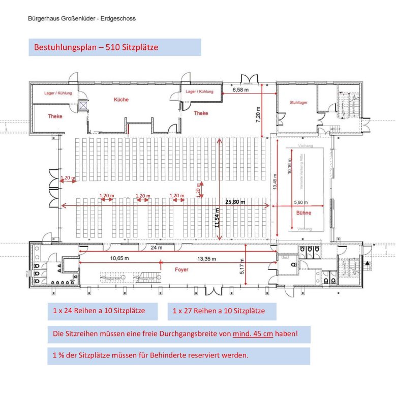 Lüderhaus Großenlüder - Bestuhlungsplan