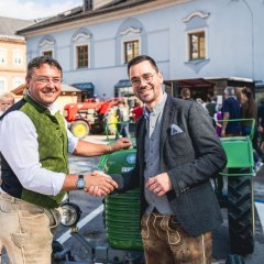 Bürgermeister Bernhard Rieser und Bürgermeister Florian Fritzsch am Mostbauernsonntag in Windischgarsten